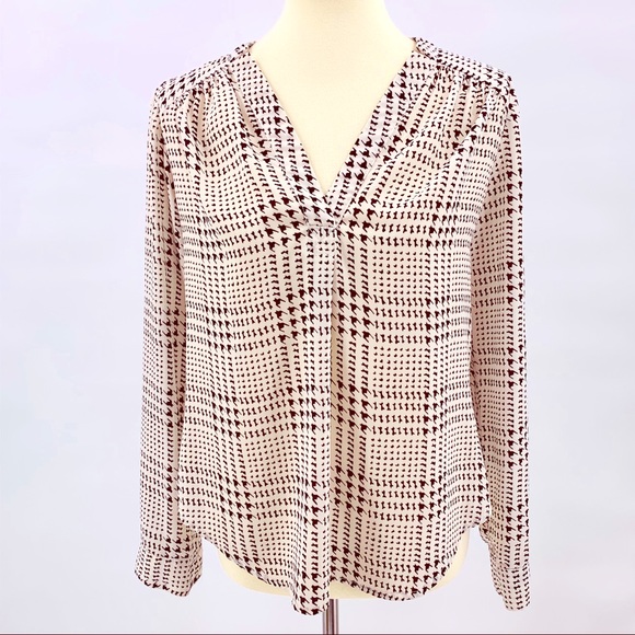 41 Hawthorn Tops - 41 Hawthorn Split Neck Tab Sleeve Popover Top Sz S